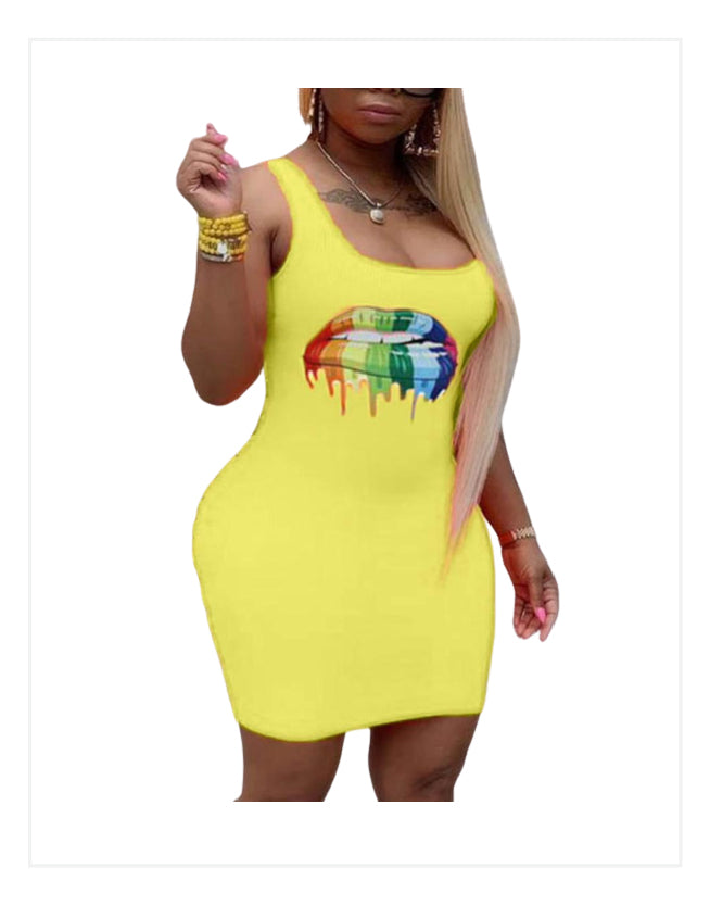 Yellow short sleeve dress