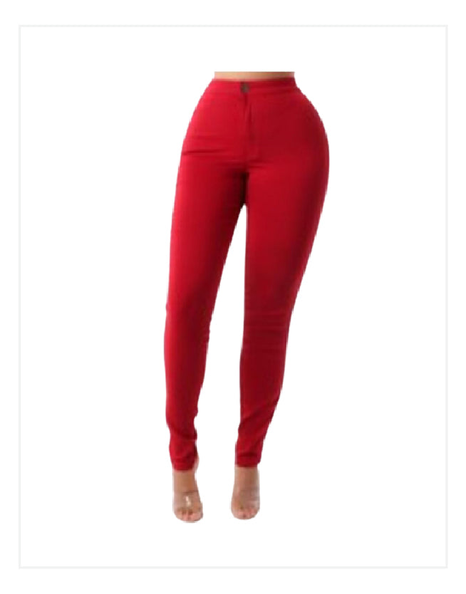 Red skinny pants